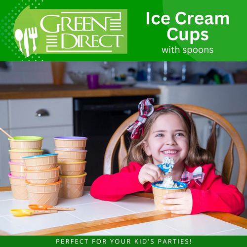 Green Direct Copas De Helado Con Cucharas / Plato Grande ...