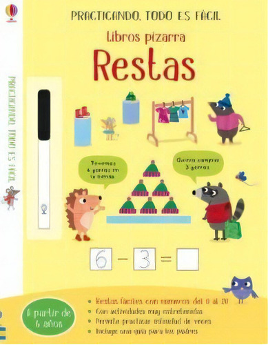 Libro Pizarra- Restas, De Varios Autores. Editorial Usborne, Tapa Blanda, Edición 1 En Español