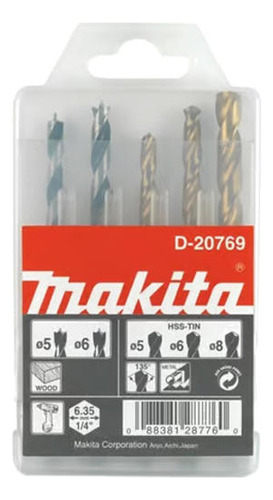 Makita Set 5 Brocas Madera Metal