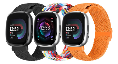 Bttng Bandas Elásticas Trenzadas Compatibles Con Fitbit Ve.