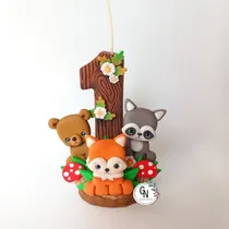 Comprar Vela Temática, Animales Del Bosque, Cumpleaños, Porcelana