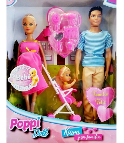 Muñeca Poppi Doll - Kiara Y Su Familia Con Accesorios 