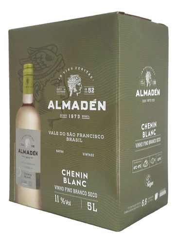 Vinho Almadén Chenin Blanc Branco Bag In Box 5 Litros