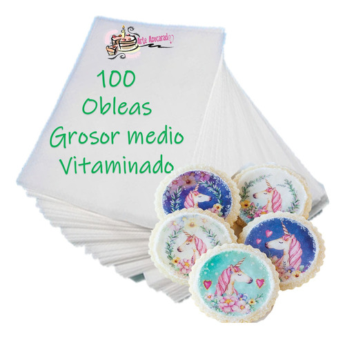 Oblea De Arroz Grosor Medio 100 Pzas A4 Hojas Con Vitaminas