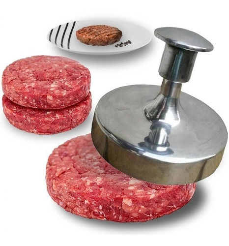 Imagem 2 de 4 de Modelador De Hamburguer 12cm Forma De Aluminio Pratico