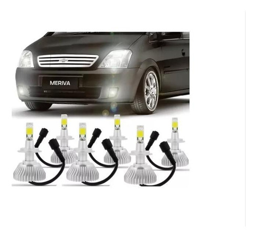 Kit Super Led Meriva Alto Baixo Milha