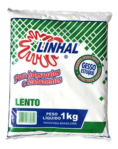 Imagem 1 de 2 de Saco De Gesso Em Pó Branco Secagem Lento 1kg Linhal