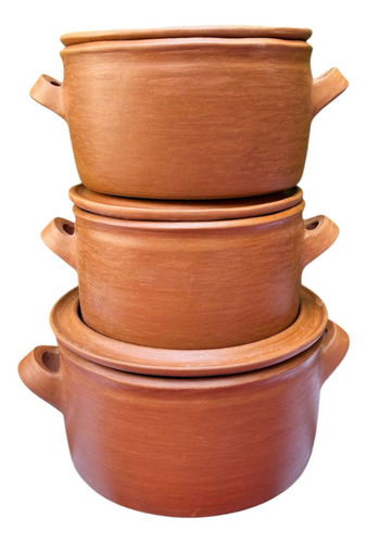 Set De 3 Ollas De Barro Para Cocinar