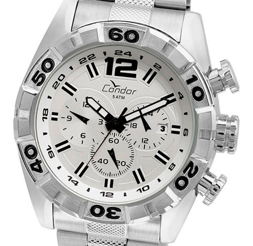 Relógio Condor Masculino Prata Branco Aço Covd33au/3b Original