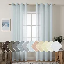 Comprar Miulee 2 Paneles 90 Inch Natural Linen Semi Sheer Qhn2d