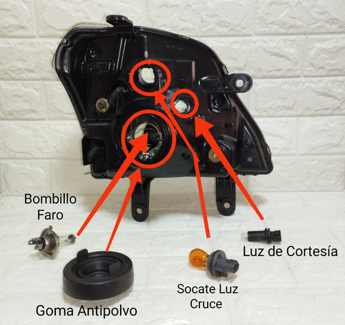 Kit Socate Y Goma Antipolvo Faro Chevrolet Luv-dmax 05/09