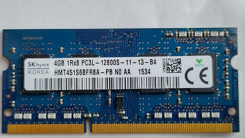 Memoria 4gb Pc3l 12800s Ddr3-1600 So-dimm
