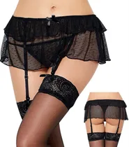 Comprar Lencería Sexy Pollerita Corta C\u002F Portaligas + Colaless 