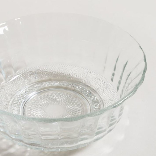Ensaladera -bowl Vidrio Rayas Corte Diagonal 22,5x8,5 Cm Color Labrada