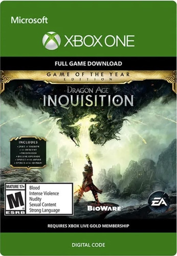 Xbox One - Dragon Age Inquisición - Código De Canje Original