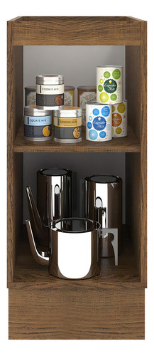 Gabinete Bajo Cocina Madesa Agata 60cm 1 Puerta Sin Encimera Color Marrón/Crema