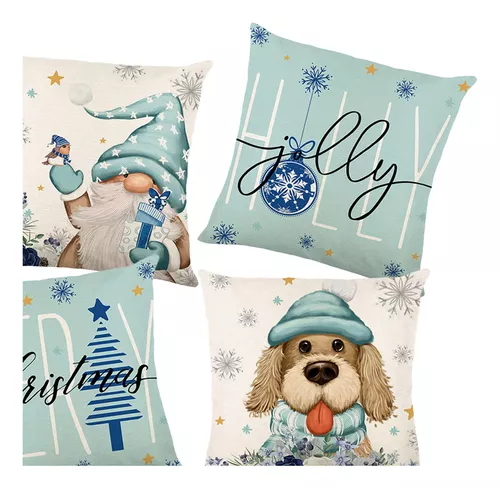 4pcs Fundas De Almohada Navideñas 18x18 Pulgadas, Árbol De Navidad