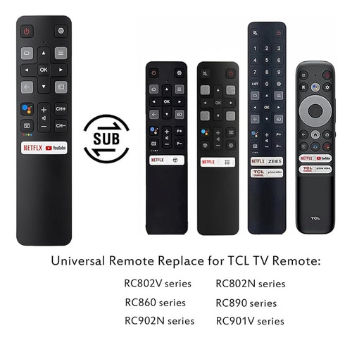 Control Remoto Para Tcl Android Smart Tv Capacidades De Voz