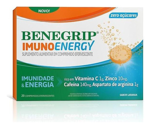 Benegrip Imuno Energy Laranja 20 Comprimidos Efervescentes