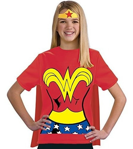 Camiseta De Algodón 100% Wonder Woman De La Liga De La Justi