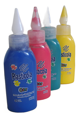 Adhesivo Vinilico Plasticola X 40 Gramos Color X 4 Unidades