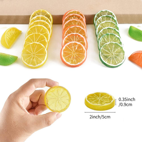 Rebanada De Limón Falso, Fruta Artificial, Modelo Realista D