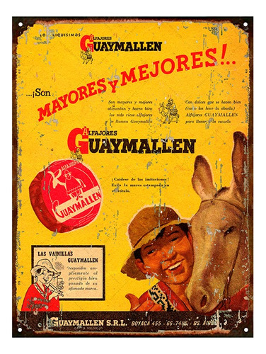 Chapa Vintage Publicidad Antigua Alfajores Guaymallen L655