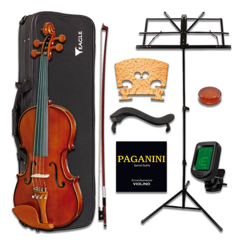 Violino Eagle 4/4 Ve441 Com Kit Completo + Corda Paganini