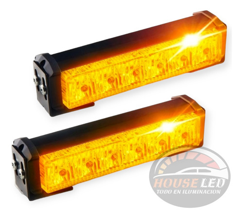 Baliza Led Barra Estrobo Emergencia Ámbar 16cm 12v / 24v 