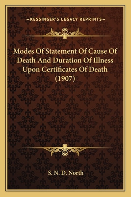 Libro Modes Of Statement Of Cause Of Death And Duration O...