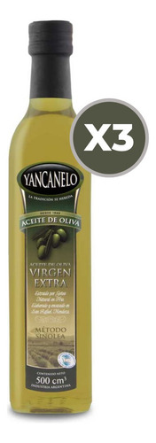 Aceite De Oliva Extra Virgen Sinolea Yancanelo 500 Ml.  X3