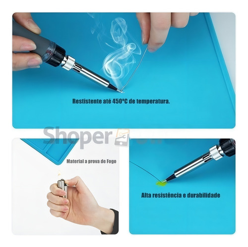 Manta Antiestatica Esd Resistente Ao Calor 350x250 S-130 Pro Cor Azul