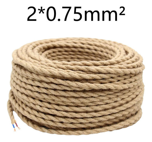 Cable Eléctrico Trenzado Cuerda De Cáñamo 5m Decoración