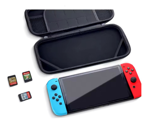Funda Nintendo Switch Oled + Protector Pantalla + 4 Grips