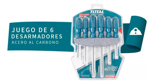 Juego De 6 Desarmadores De Acero Al Carbono Total