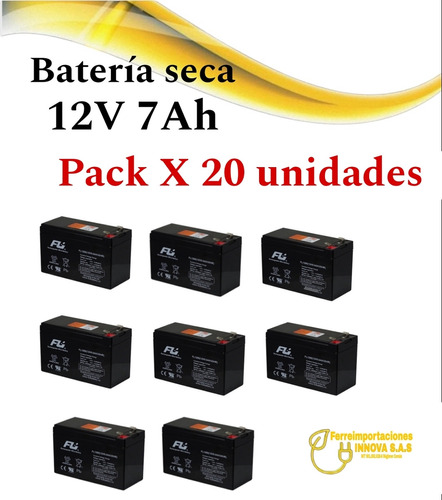 Batería Seca 12v 7ah Pack X 20 Unidades 