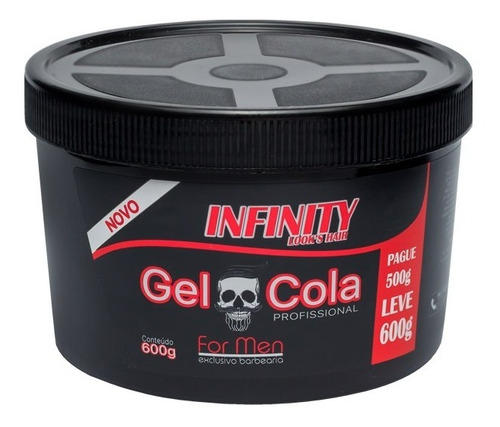 Gel Cola For Men Super Fixação Infinity Looks Hair 600gr