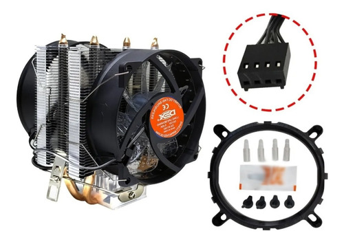 Imagem 3 de 7 de Cooler Box Duplo Dual Fan Cpu Gamer Intel E Amd 15 Leds