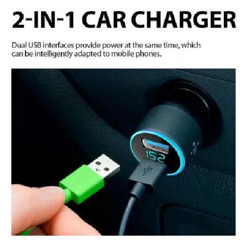 Ray Cargador Bluetooth Usb Celular De Auto Carga Rapida