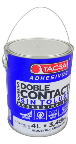 Cemento De Contacto Tacsa Sin Tolueno Hogar Industria 4 Lts Color Marrón Claro