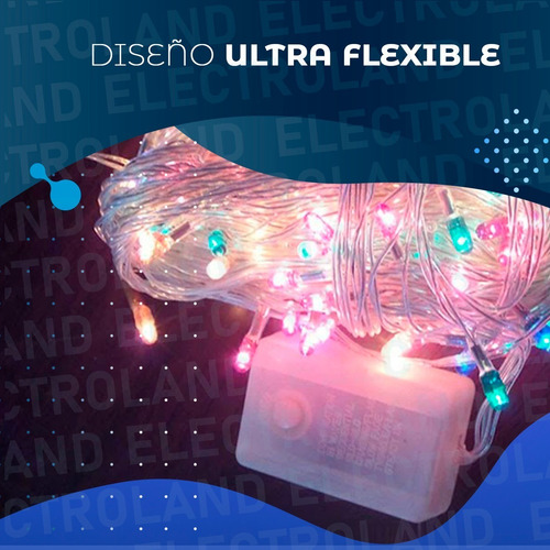 Imagen 5 de 10 de Guirnalda Luces Navidad Led 8 Metros 100 Led Multicolor