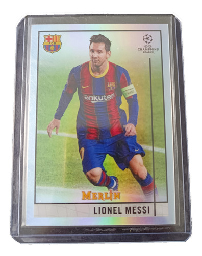 Carta Lionel Messi Topps Merlin Refractor Barcelona 