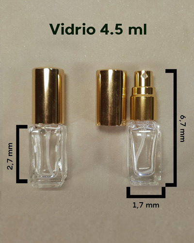 Vaporizador Vidrio Decant Muestra Perfume Frasco 5 Ml X10 Dorado
