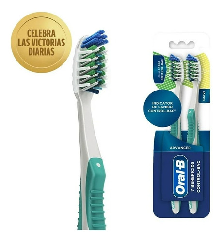 Cepillo Dental Oral-b Advanced 7 Beneficios Control-bac 2 Pz
