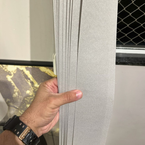 Persiana Vertical De Tecido Com Bandô 1,80 Larg X 1,50 Alt Cor Cinza