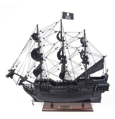 Small Black Pearl Caribbean Pirate Tall Ship Wood Model  Ccj