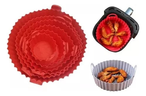 Set X6 Bandejas De Silicona Para Airfryer Freidora Protector