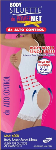 Faja Reductora Bodysiluette Boxer Senos Libres 6008 Powernet