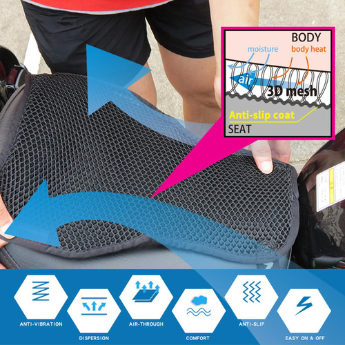 Para Asiento De Motocicleta A Prueba De Sol Fresco Doble