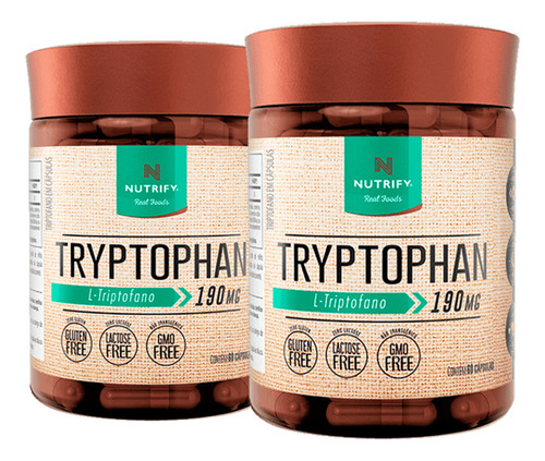 L-triptofano Tryptophan 190mg Nutrify 2x60caps